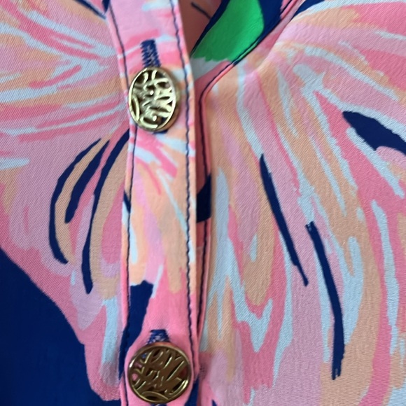 •LILLY PULITZER 100% SILK BLOUSE FLAMINGO PINK•⬇️FINAL PRICE⬇️ - Picture 8 of 11